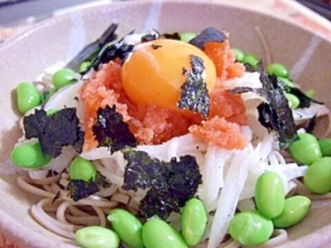 月見めんたい蕎麦